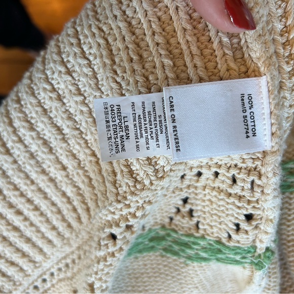 LL bean signature cotton Knit Cardigan fisherman’s sweater - Picture 12 of 13